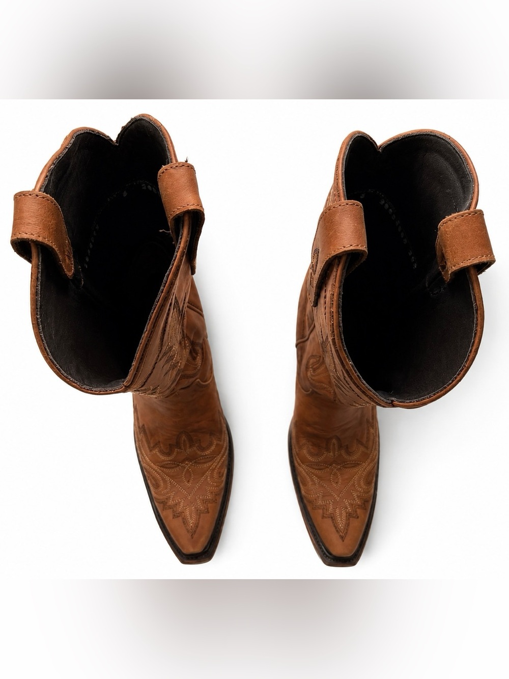 LANE Burnt Caramel Leather Western Boots BNWT - Picture 4 of 12